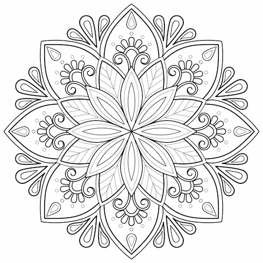 AI generated mandala coloring page
