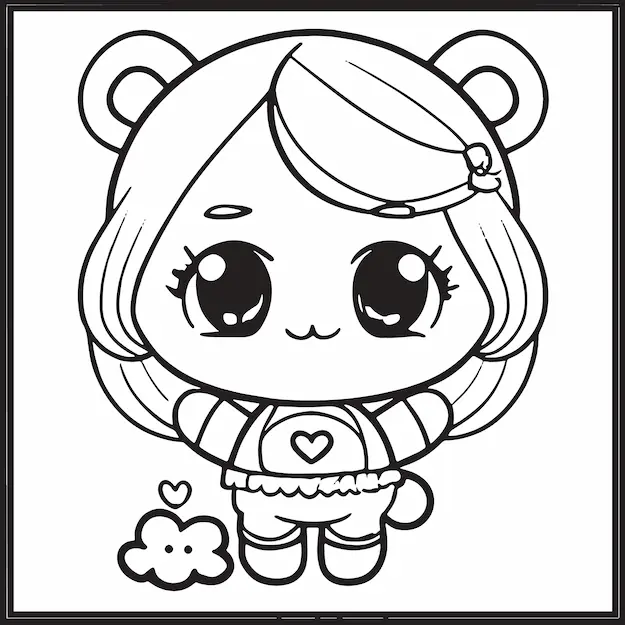 AI generated character coloring page