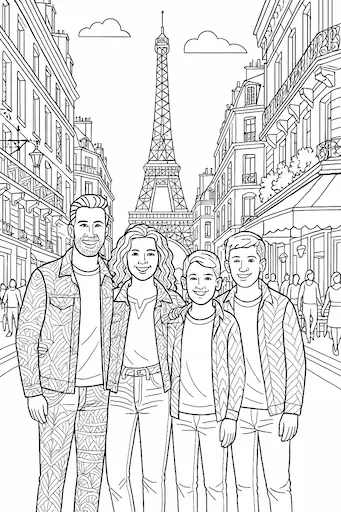 Family coloring page