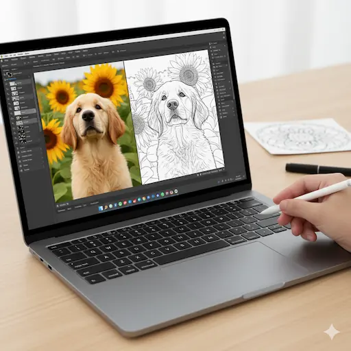 Turn a photo into a coloring page
