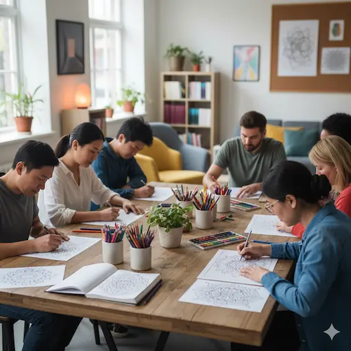 Group Mindfulness Coloring: Classrooms, Workplaces, Therapy & Community