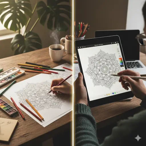 Physical vs. Digital Mindfulness Coloring: Finding Your Perfect Practice